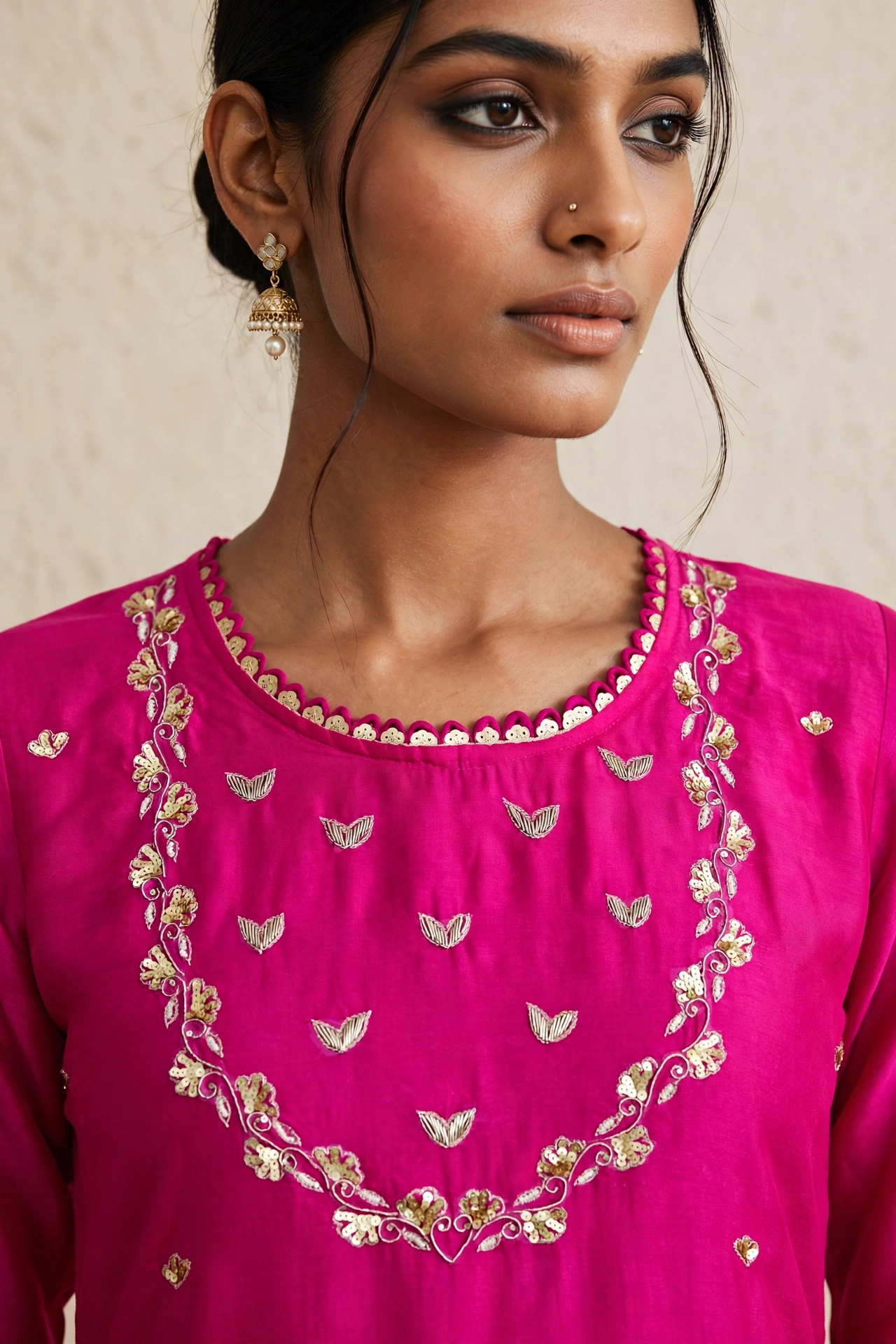 Viscose Rassion Suit with Organza Dupatta